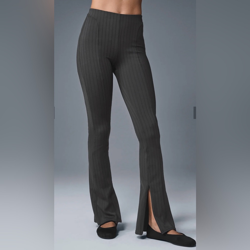 ALO Yoga Black Pinstripe Flare Pants